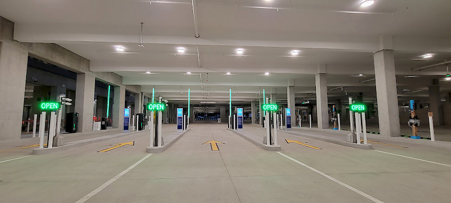 entrance of LAX Economy Parking garage